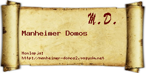 Manheimer Domos névjegykártya